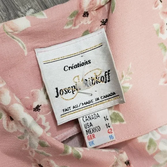 Joseph Ribkoff  Vintage Cottagecore Pink Floral Dress 10 - Picture 8 of 10